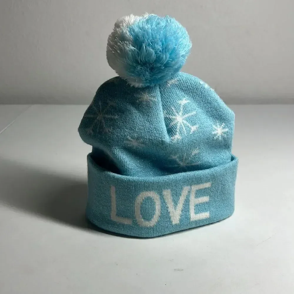 Girl’s Winter Blue Snowflake Hat
